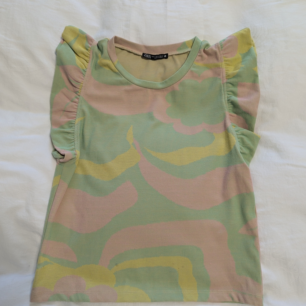 Zara Pastel Patterned Women's Top